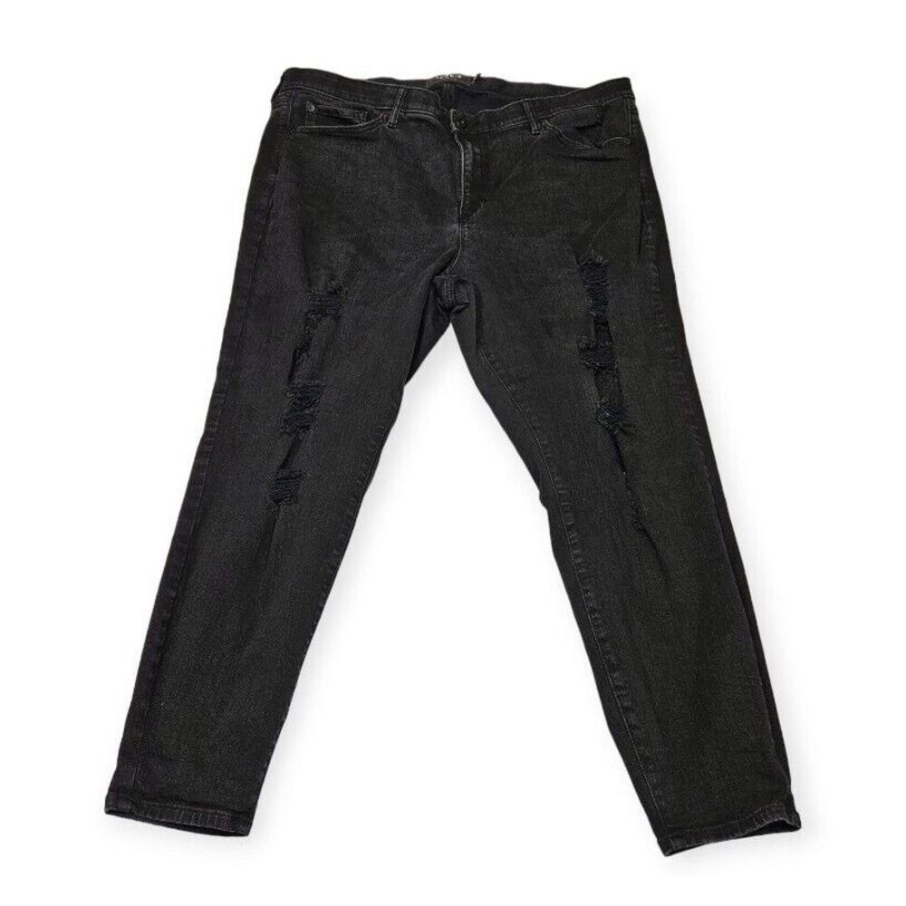 Torrid Jeans Women's Sky High‎ Skinny Size 24R Black Tapered Premium Stretch
